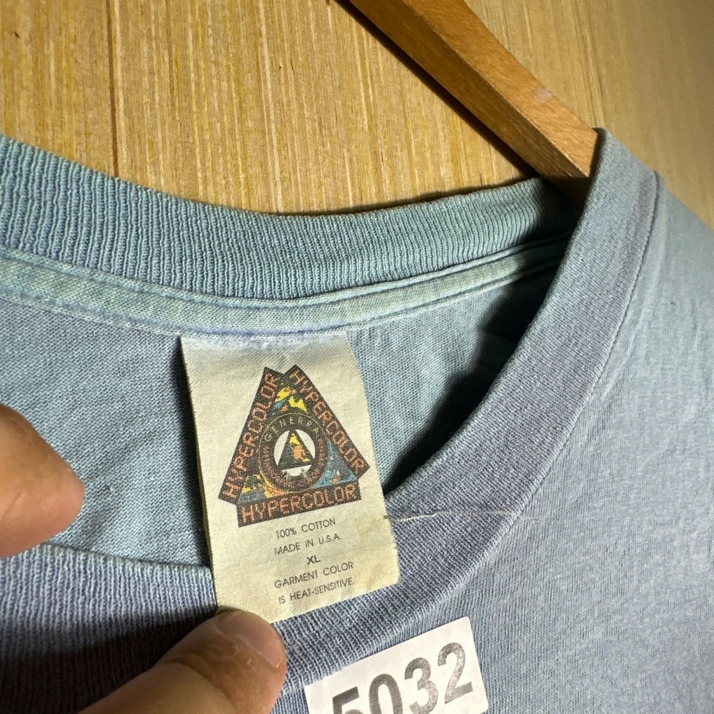 Vintage Generra Hypercolor T Shirt Mens XL Blue 90s Heat Sensitive Graphic Tee - Picture 5 of 15